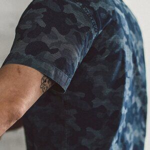 The Short Sleeve Jack Shirt – Blue Camo Jacquard